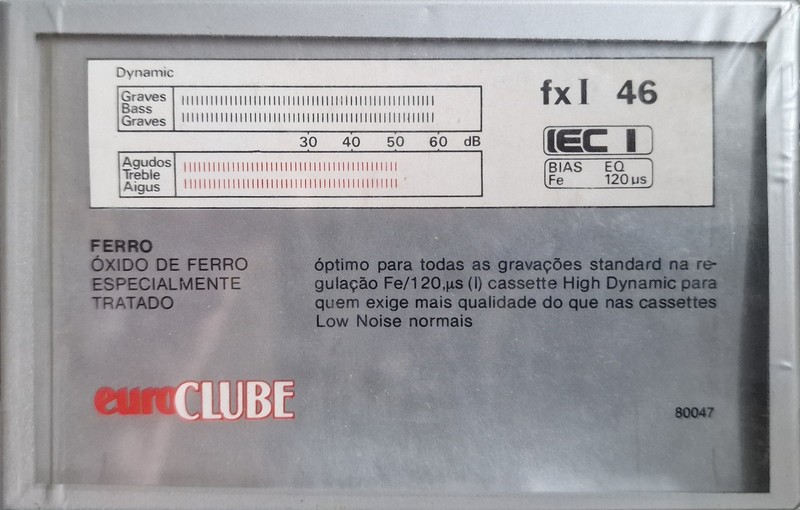 Compact Cassette Euroclube fx I 46 Type I Normal Portugal