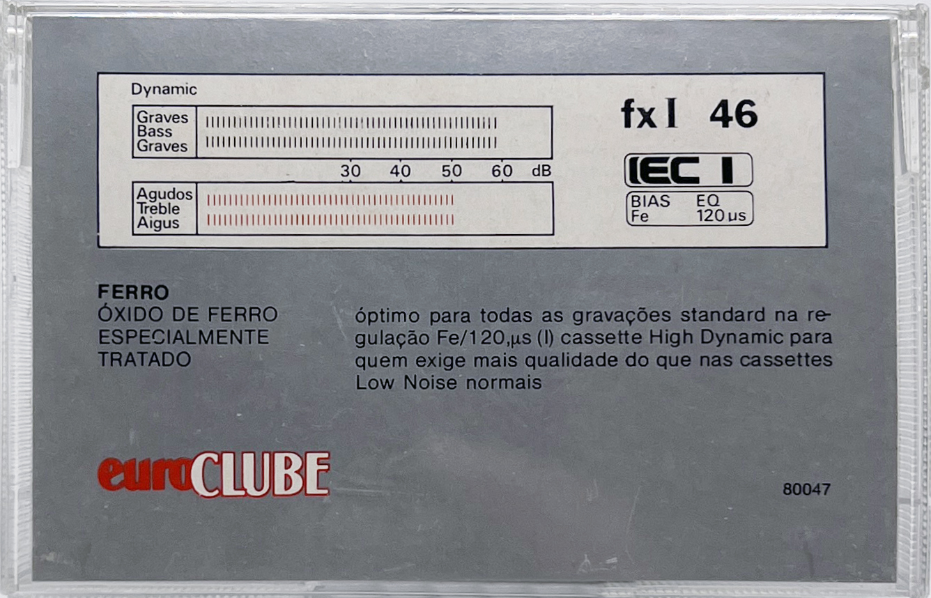 Compact Cassette Euroclube fx I 46 Type I Normal Portugal