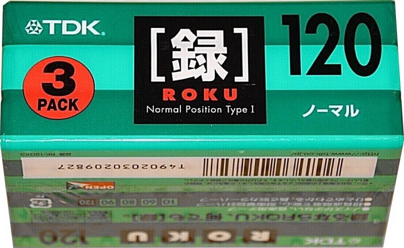 Compact Cassette TDK Roku 120 "RK-120X3" Type I Normal 2000 Japan