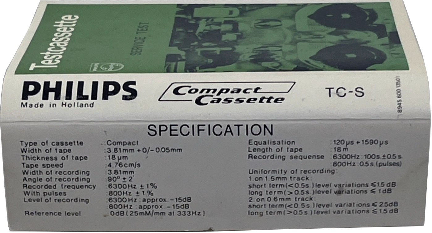 Compact Cassette Philips "TC-S" Test Cassette Europe