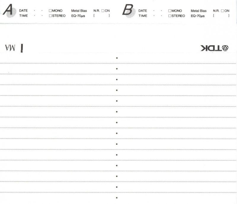 Compact Cassette TDK MA 50 "MA-50EA" Type IV Metal 1994 Europe