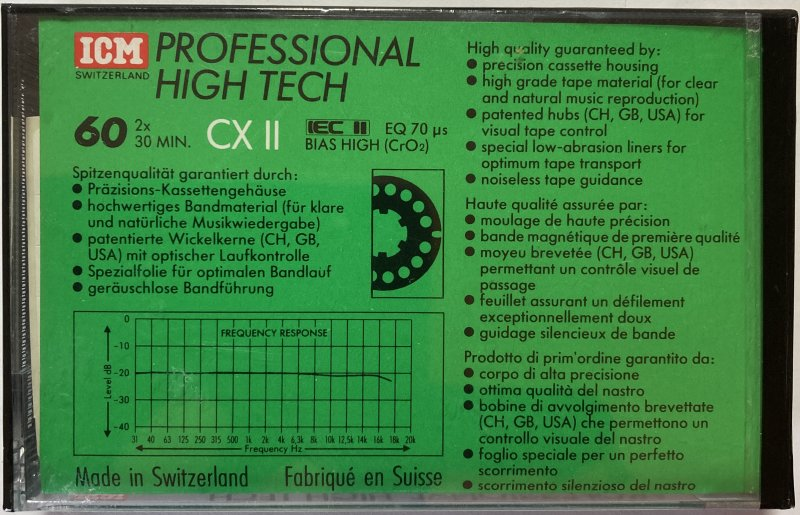 Compact Cassette ICM CX II 60 Type II Chrome 1990 Europe