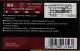 Compact Cassette Sony UX 60 Type II Chrome 1990 Europe
