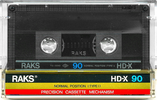 Compact Cassette RAKS HD-X 90 Type I Normal 1988 Europe