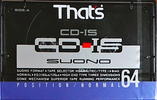 Compact Cassette Thats CD-IS 64 Type I Normal 1989 Japan