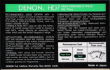 Compact Cassette Denon HD7 100 Type II Chrome 1988 Europe, USA