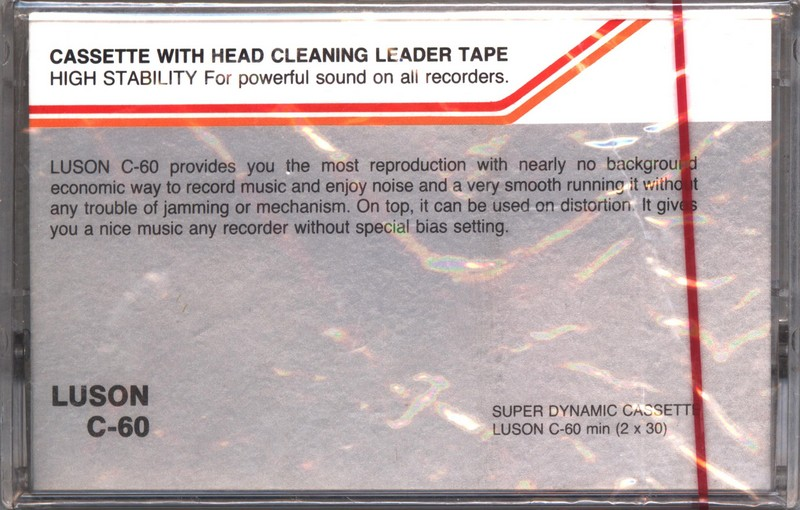 Compact Cassette Luson 60 Type I Normal 1992 China