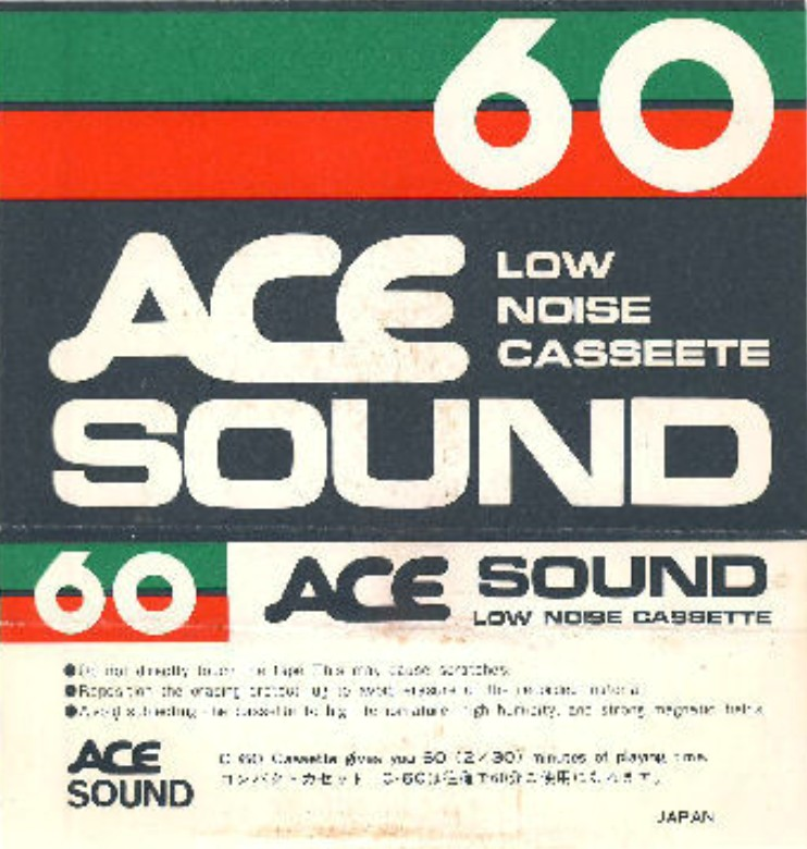 Compact Cassette Ace Sound 60 Type I Normal 1979 Hong Kong