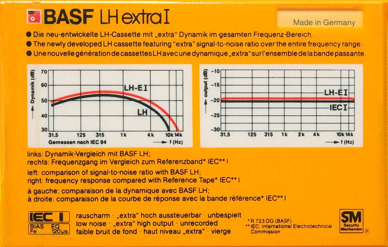 Compact Cassette BASF LH Extra I 60 "Large Window" Type I Normal 1981 Germany