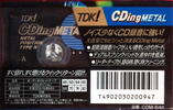 Compact Cassette TDK CDing Metal 64 "CDM-64K" Type IV Metal 1997 Japan