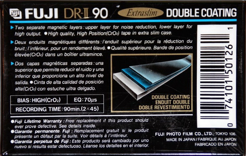 Compact Cassette Fuji DR-II 90 Type II Chrome 1993 North America