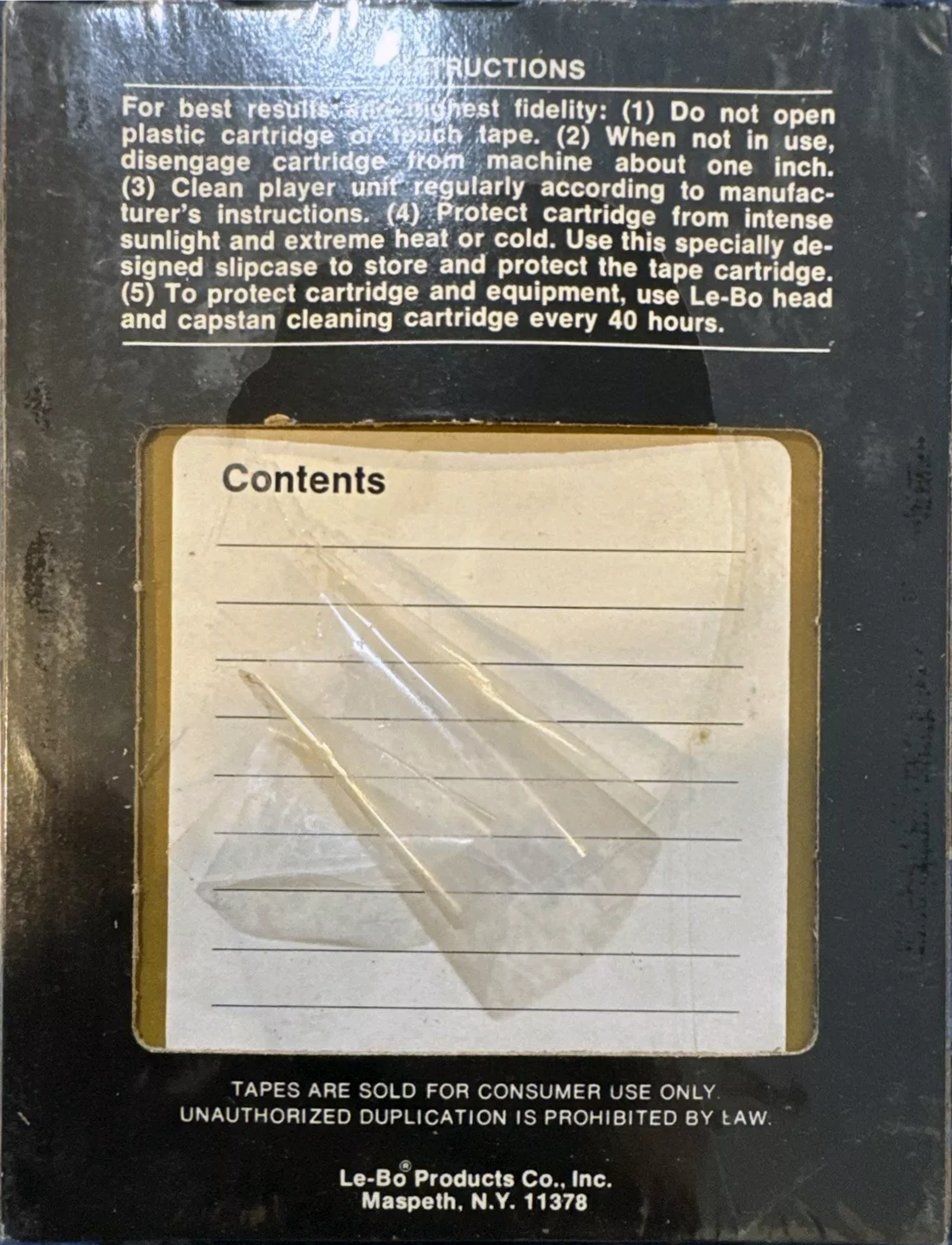 TRACK-8 LeBotone 45 Type I Normal 1970 USA