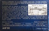 Compact Cassette Sony AHF 90 Type I Normal 1982 France