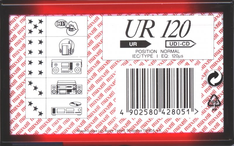 Compact Cassette Maxell UR 120 Type I Normal 1994 Europe