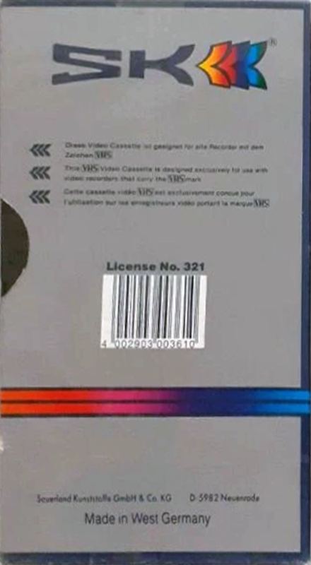 VHS, Video Home System SK 180 Type I Normal 1992 Europe