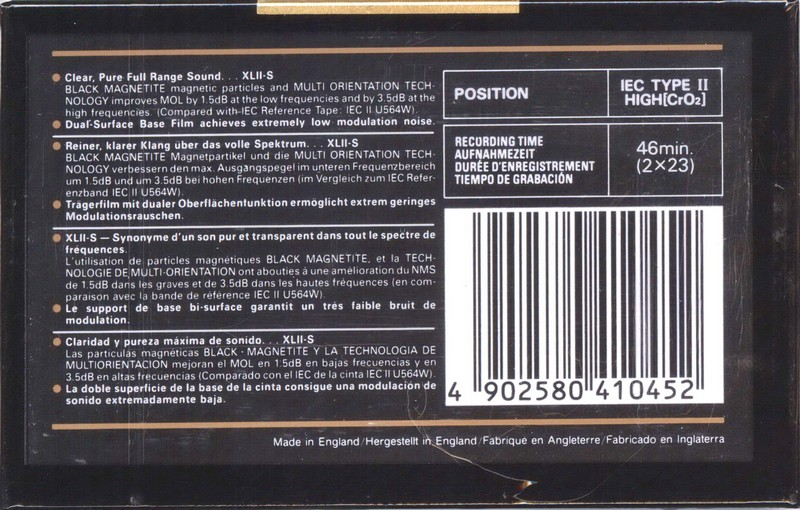 Compact Cassette Maxell XLII-S 46 Type II Chrome 1992 Europe