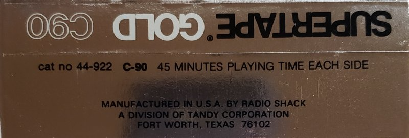 Compact Cassette SUPERTAPE Gold 90 "44-922" Type I Normal 1978 USA