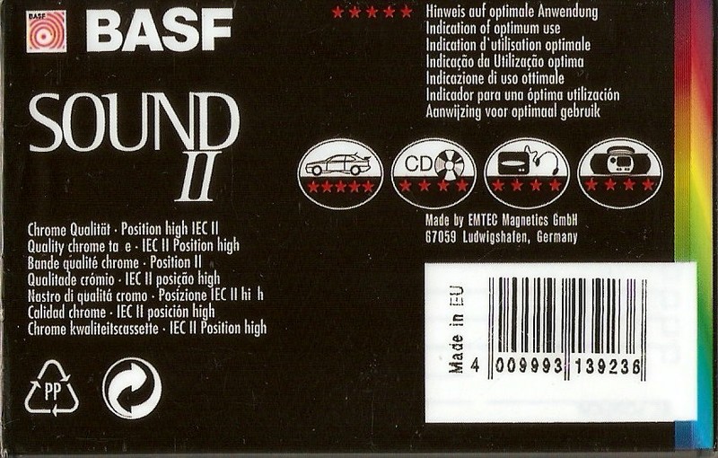 Compact Cassette BASF Sound 60 Type II Chrome 1997 Europe