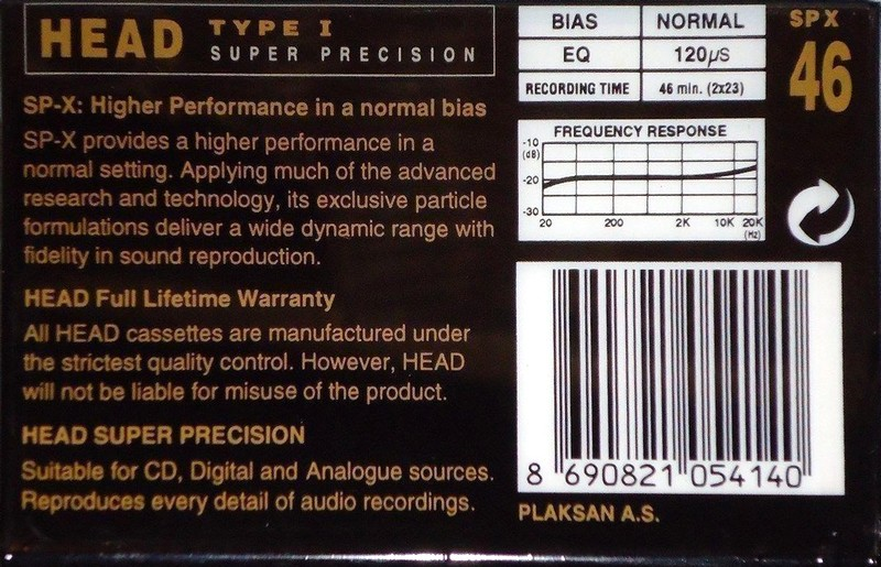 Compact Cassette Head SP X 46 Type I Normal 1995 Turkey