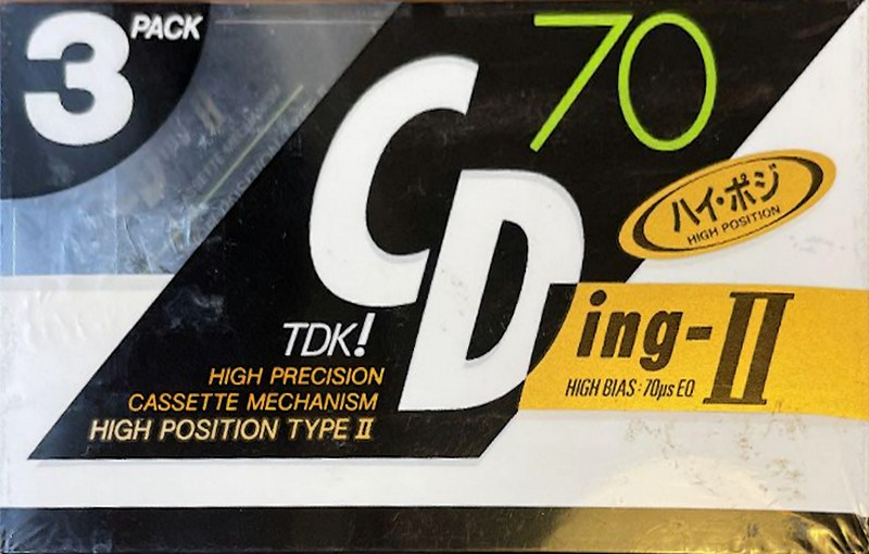 3 pack TDK CDing 2 70 "CDING2-70X3" Type II Chrome 1989 Japan