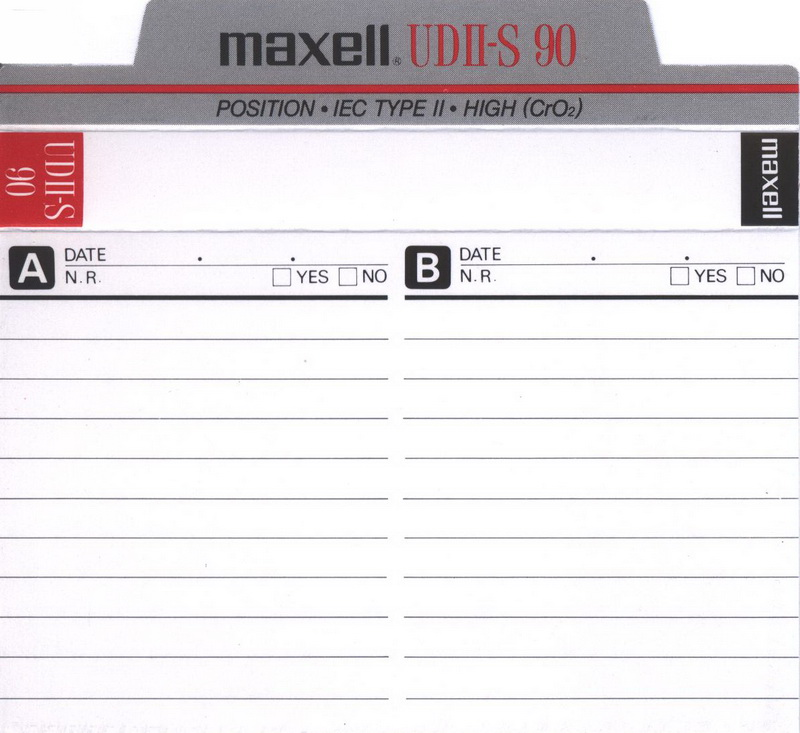 Compact Cassette Maxell UDII-S 90 Type II Chrome 1986 Europe