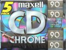 5 pack Maxell CD chrome 90 Type II Chrome 1998 Europe