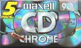 5 pack Maxell CD chrome 90 Type II Chrome 1998 Europe
