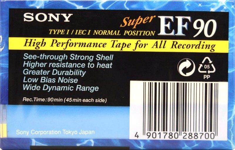 Compact Cassette Sony Super EF 90 Type I Normal 1995 Europe