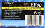 Compact Cassette Sony Super EF 90 Type I Normal 1995 Europe