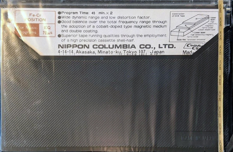 Compact Cassette Denon DX5 90 Type III Ferro Chrome 1978 USA