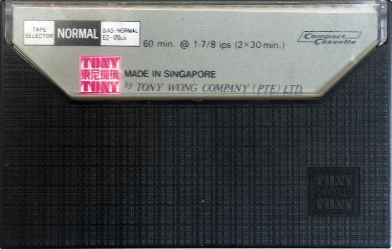 Compact Cassette Tony 60 "by Tony Wong Company (PTE) LTD." Type I Normal 1985 Singapore