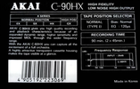 Compact Cassette Akai HX 90 Type I Normal 1990 Europe