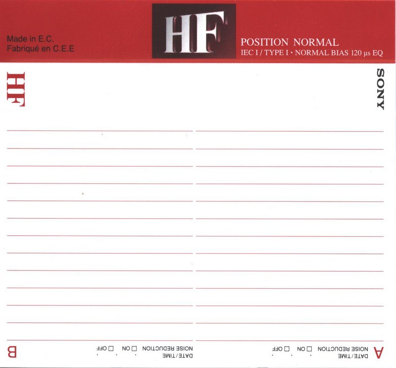 Compact Cassette Sony HF 60 Type I Normal 1998 Europe