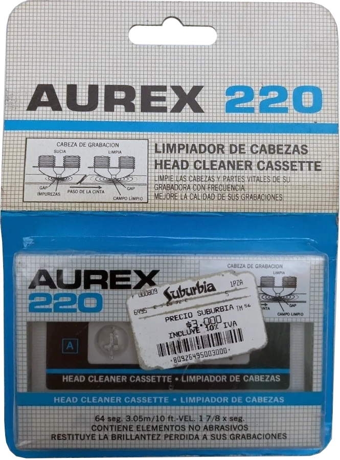 Blister Aurex 220 Cleaning Cassette 1980 Latin America