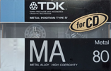 Compact Cassette TDK MA 80 "MA-80G" Type IV Metal 1987 Japan