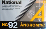 Compact Cassette National Angrom HG-DU 92 "RT-HG92DU" Type II Chrome 1985 Japan