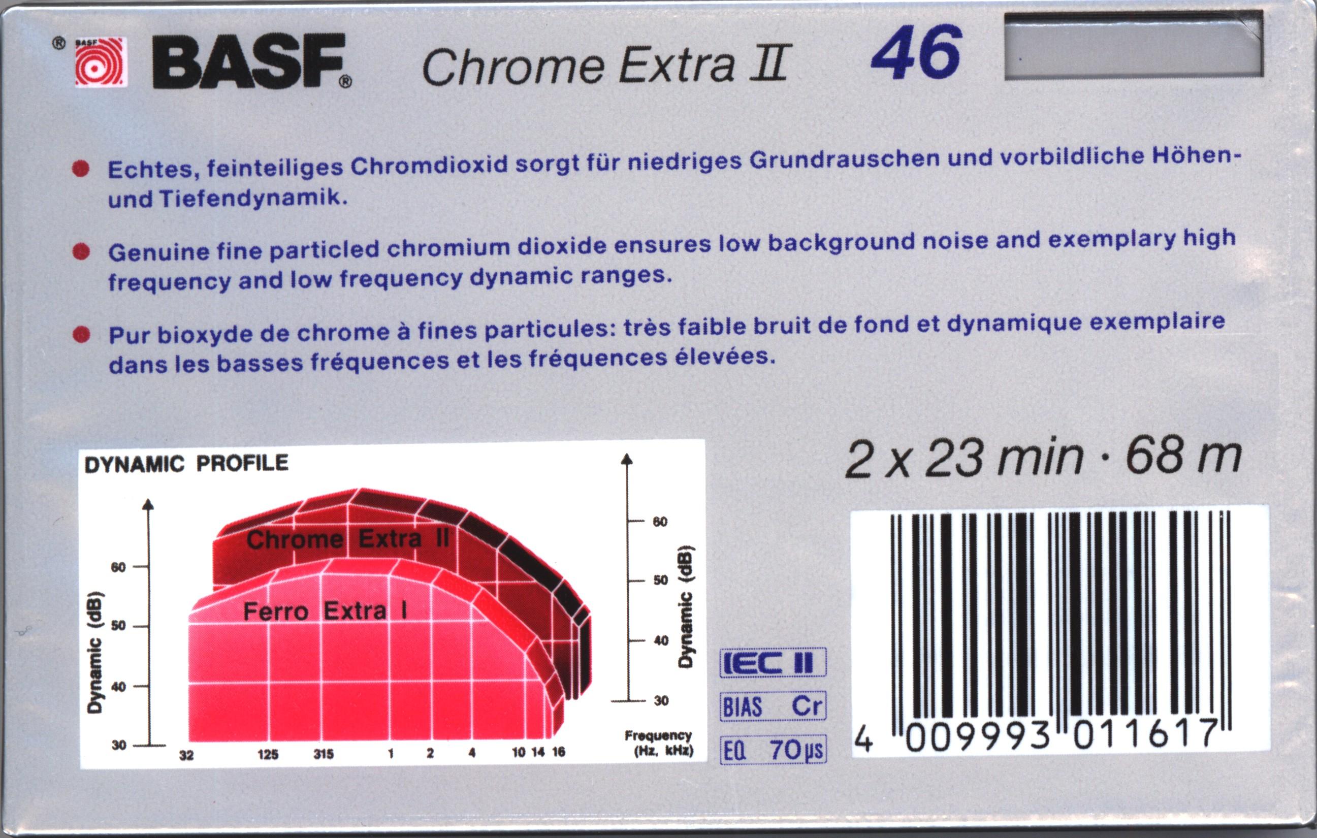 Compact Cassette BASF Chrome Extra II 46 Type II Chrome 1987 Europe
