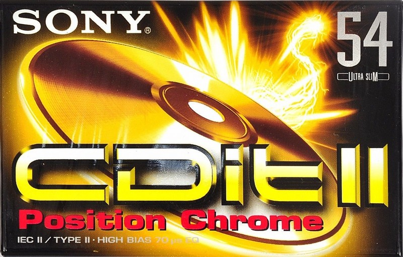 Compact Cassette Sony CDit II 54 "C-54CDIT2B" Type II Chrome 1996 Europe