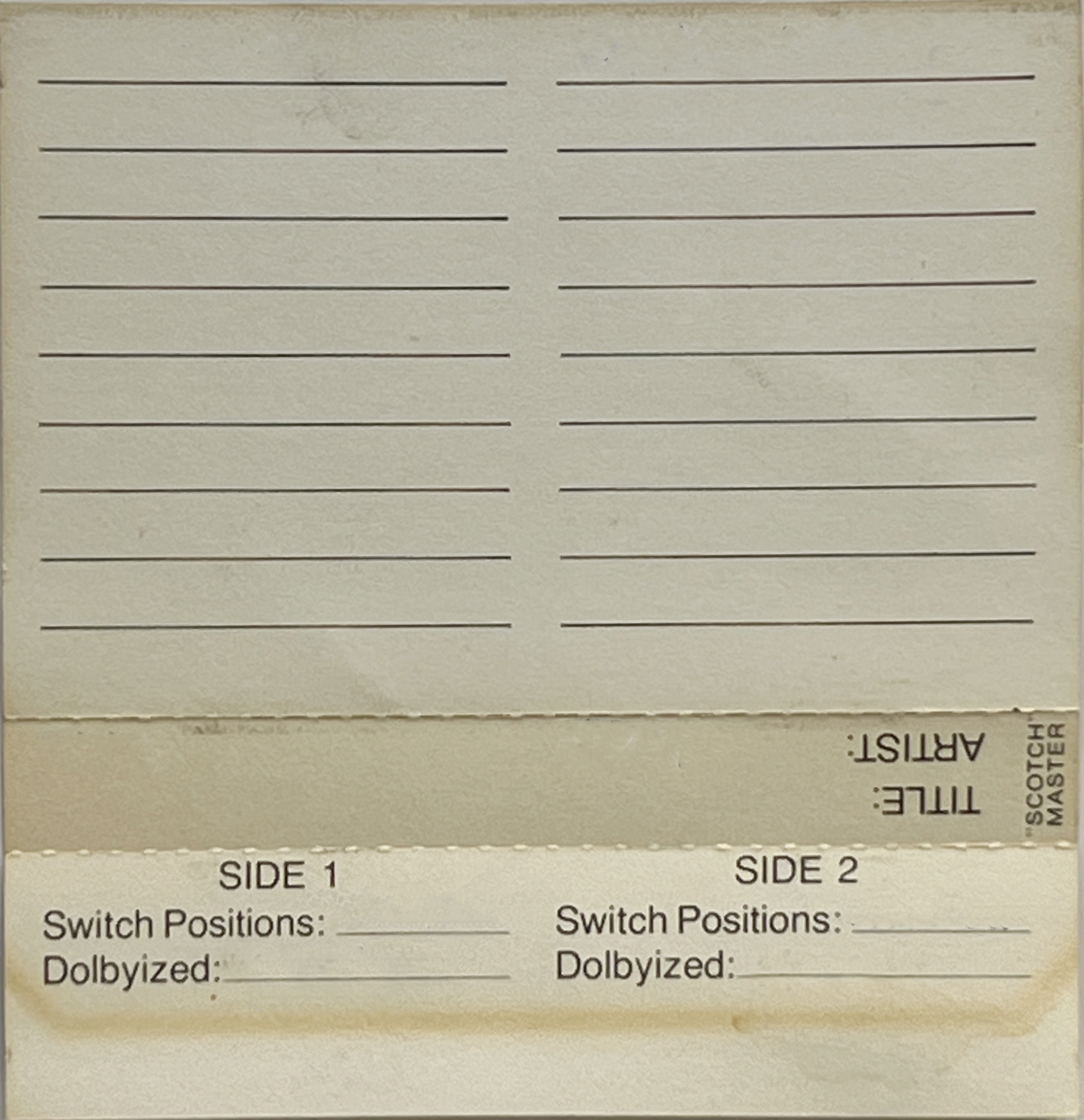 Compact Cassette Scotch Master 90 Type I Normal 1977 USA