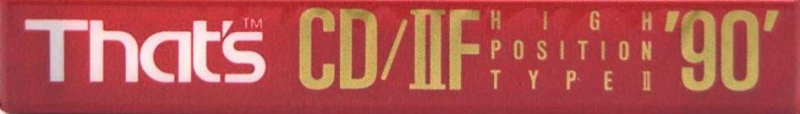Compact Cassette Thats CD-IIF 90 Type II Chrome 1991 Europe