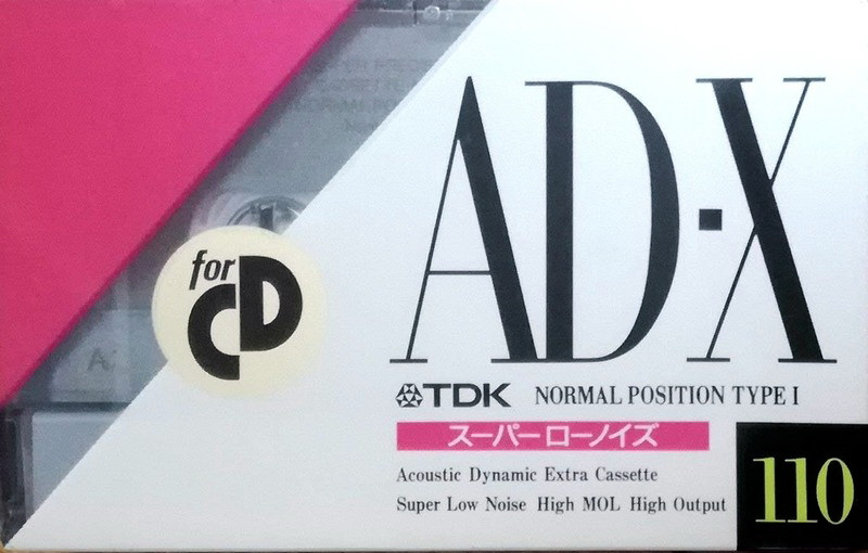 Compact Cassette TDK AD-X 110 "AD-X110M" Type I Normal 1990 Japan