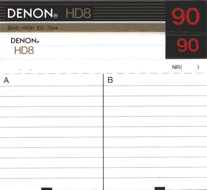 Compact Cassette Denon HD8 90 Type II Chrome 1988 USA