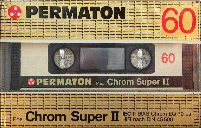 Compact Cassette Permaton Chrom Super II 60 Type II Chrome 1984 Europe