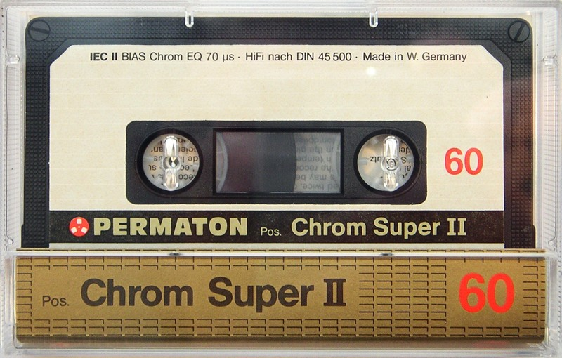 Compact Cassette Permaton Chrom Super II 60 Type II Chrome 1984 Europe
