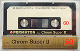 Compact Cassette Permaton Chrom Super II 60 Type II Chrome 1984 Europe