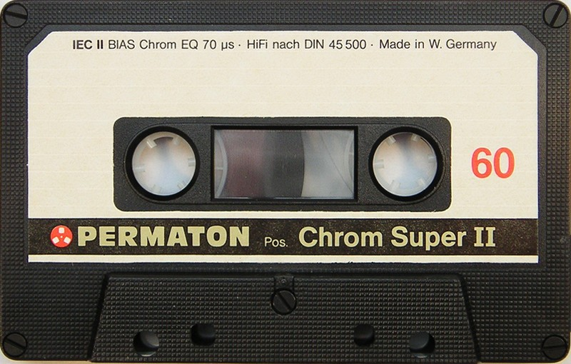 Compact Cassette Permaton Chrom Super II 60 Type II Chrome 1984 Europe