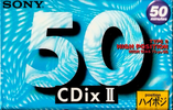 Compact Cassette Sony CDix II 50 "C-50CDX2B" Type II Chrome 1994 Japan