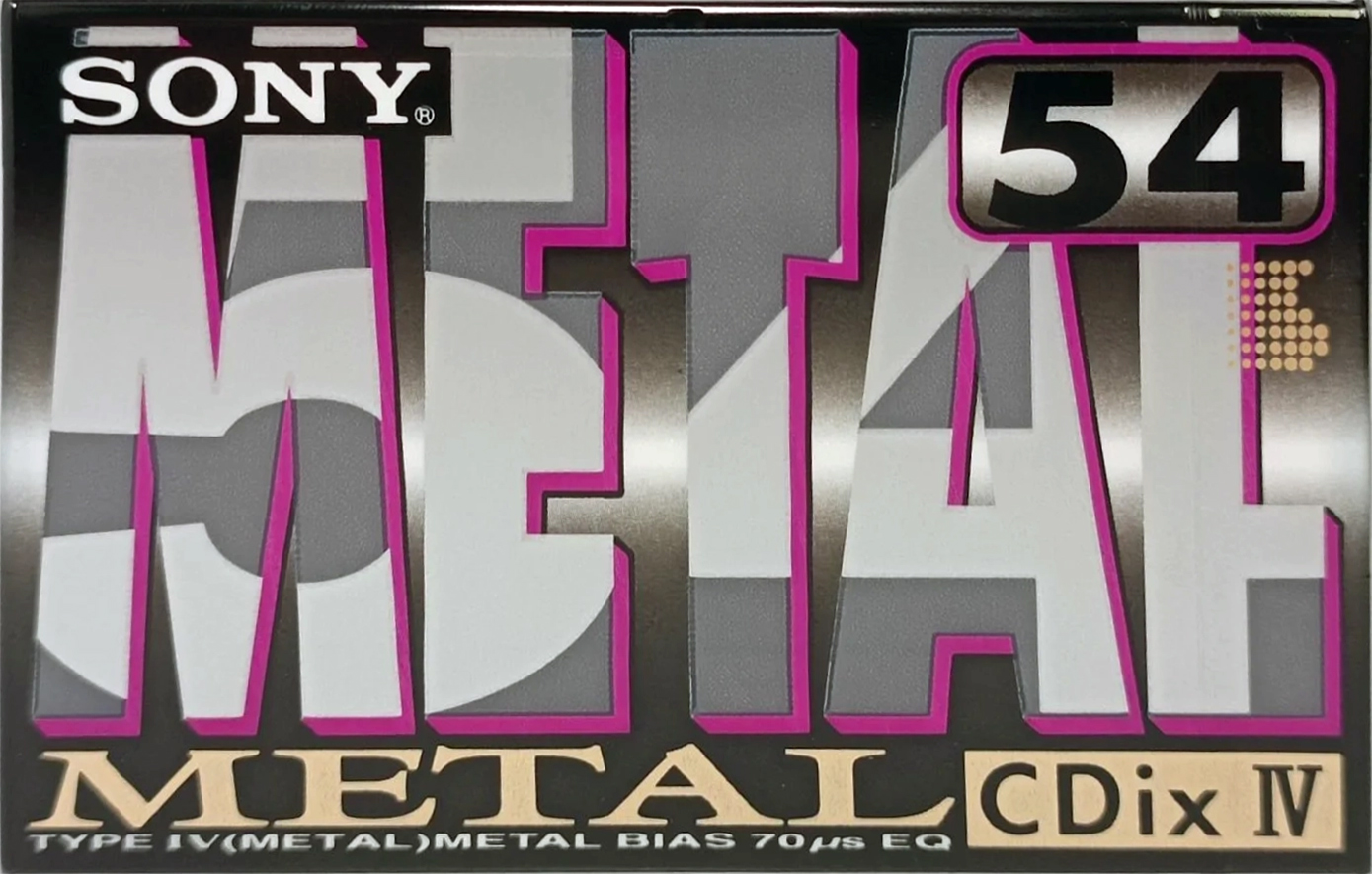 Compact Cassette Sony CDix IV 54 "C-54CDX4A" Type IV Metal 1992 Japan