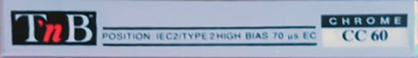 Compact Cassette TnB CN 90 Type II Chrome 1990 Europe