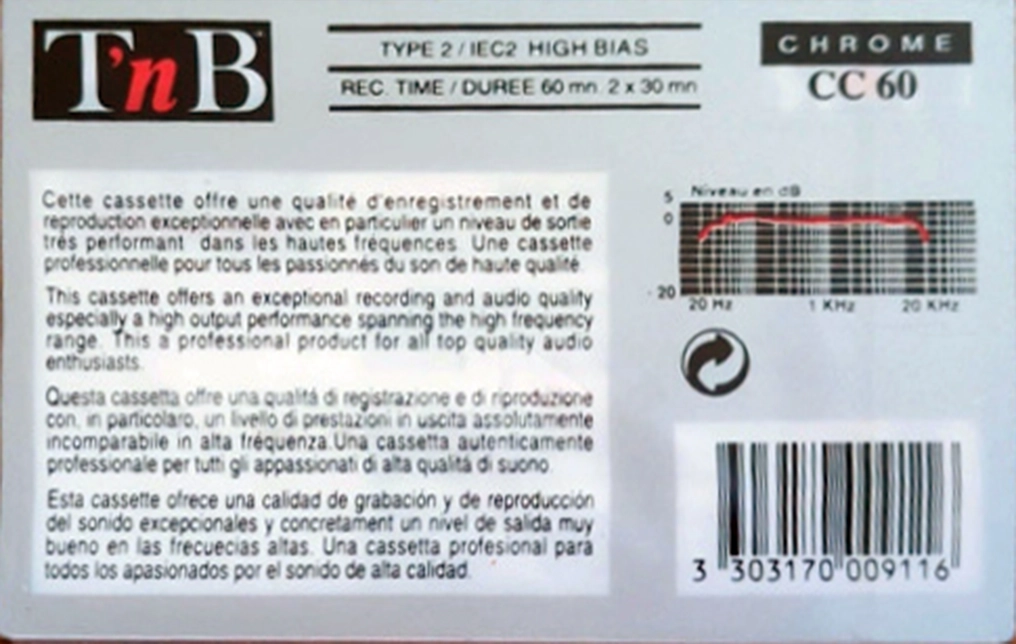 Compact Cassette TnB CN 90 Type II Chrome 1990 Europe